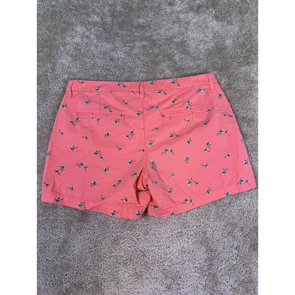 Old Navy Women's Coral Shorts With Palm Trees Size 10 Summer Tropical E388 - Picture 3 of 10